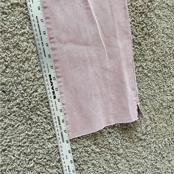NWT Risen High Rise Raw Hem Slit Straight Jeans in Mauve size 15/32 - Picture 12 of 15